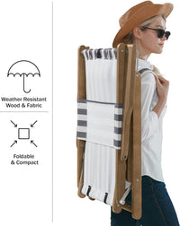 Beach Chair - Outdoor Weather-Resistant Wood Folding Chair view 5