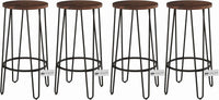 Round Wood Barstools with Hairpin Legs view 6