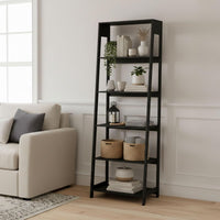 5-Tier Ladder Bookshelf, (L) 23.5" x (W) 16.5" x (H) 71" view 1