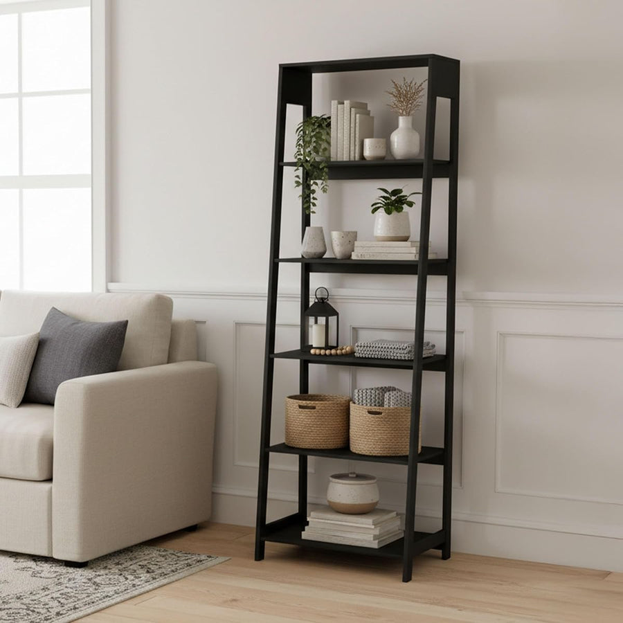 5-Tier Ladder Bookshelf, (L) 23.5" x (W) 16.5" x (H) 71" &mdash; Lavish Home