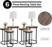 Round Nesting Tables Set of 3, Faux Marble Tabletop, White view 23