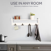 Coat Rack with Shelf and 4 Hooks view 15