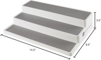 3 Tier Spice Step Shelf- Kitchen Cabinet, White view 3