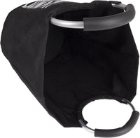 Large Collapsible Canvas Clothes Basket with Round Handles view 3