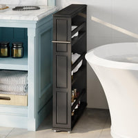3 Tier Slim Utility Rolling Storage Cart, Black, 25"W x 5.7"D view 3