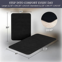 Bathroom Rugs - 2-Piece Memory Foam Bath Mats with Microfiber, Black view 3
