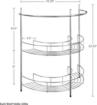 Pedestal Sink Organizer, Silver, 21.25" x 11" x 23.25" view 2