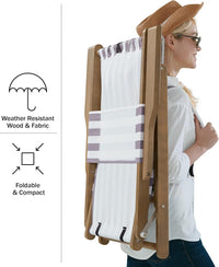 Beach Chair - Outdoor Weather-Resistant Wood Folding Chair view 20