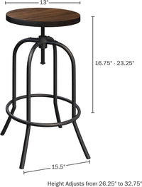 Swivel Bar Stool - Adjustable Backless Stool for Counter view 3