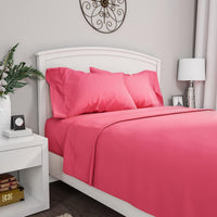 3-Piece Brushed Microfiber Twin Sheet Set, Pink view 2