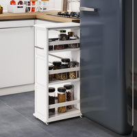 3 Tier Slim Utility Rolling Storage Cart, Black, 25"W x 5.7"D view 7