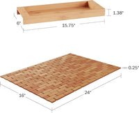 Bamboo Bath Mat with Roll Up Lattice Design for Bathtub view 4