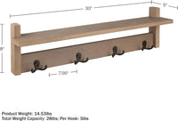 Coat Rack with Shelf and 4 Hooks view 8