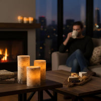 Flameless Candles - 3-Pack Faux Birch Bark Battery Operated view 4