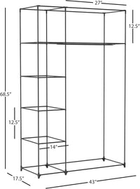 Portable Closet - Freestanding Covered Garment Rack Wardrobe view 2