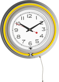Neon Wall Clock- 14" Round, Double Light Ring, Dual Power view 6