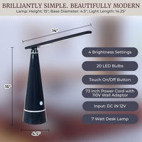 Contemporary LED Desk Lamp - Black view 3