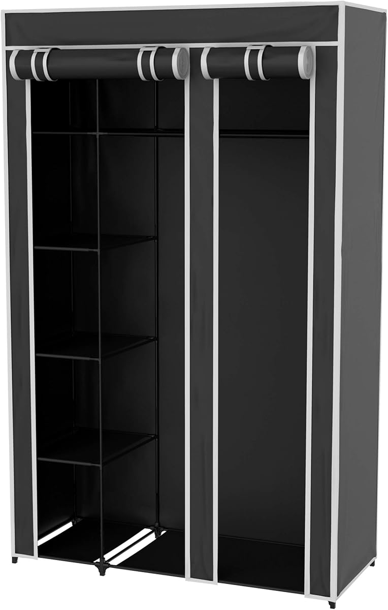 Portable Closet - Freestanding Covered Garment Rack Wardrobe &mdash; Lavish Home