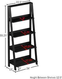 4-Tier Ladder Shelf - Set of 2 Modern Freestanding Bookcases view 2