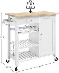 Kitchen Island with Towel Rack and Shelves for Storage view 3