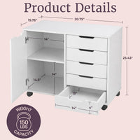 5 Drawer Office Storage Cabinet view 6