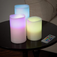 Flameless LED Candles, (L) 3" x (W) 3" x (H) 6" view 3
