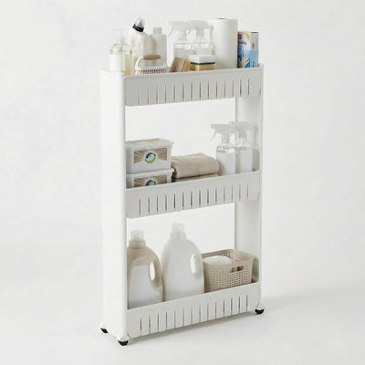 3 Tier Shelf Rolling Cart, 5"x19.5"x28"