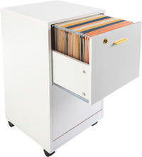 2-Drawer Wooden File Cabinet with Lock, Black, 16" x 27" view 9