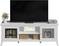 TV Stand with Storage Cabinet, 2 Cubbies and 2 Shelves view 1
