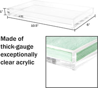 Acrylic Tray Organizer, Clear, 10.5" x 6" view 6