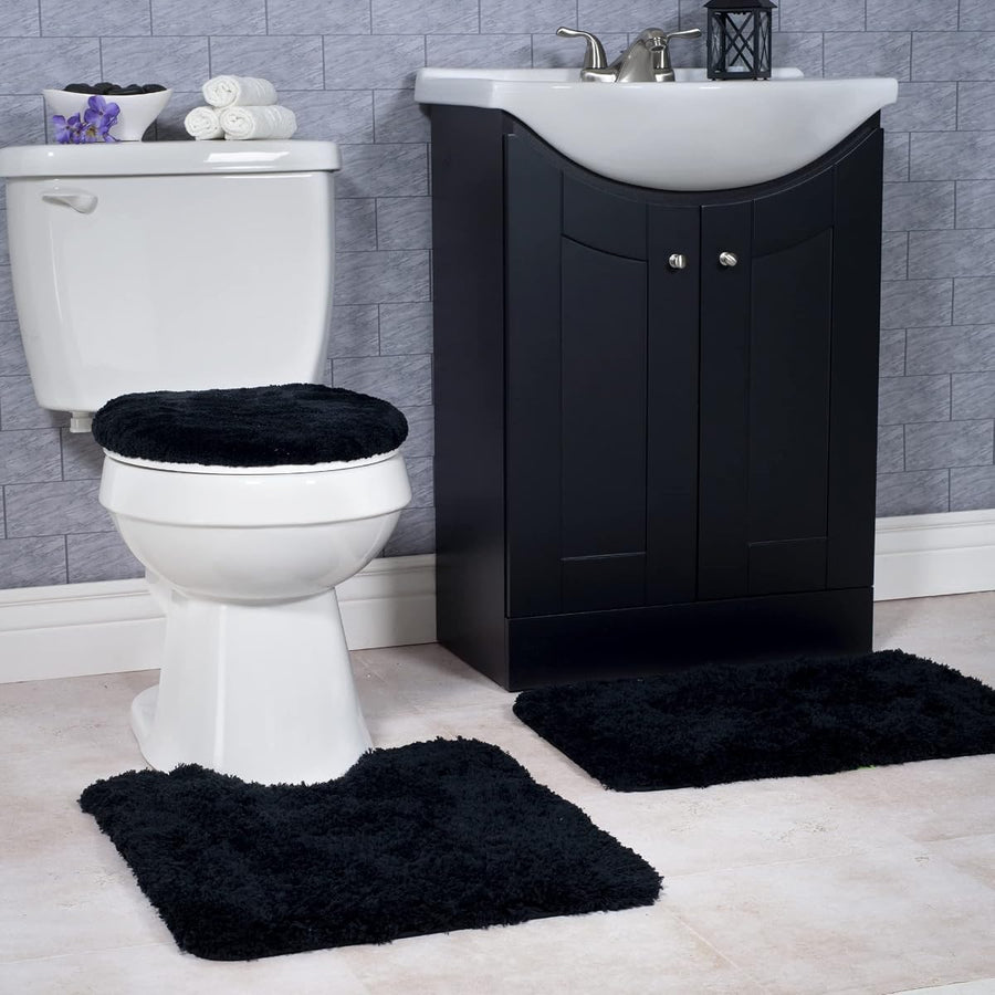 3-Piece Bathroom Rug Set, 1'8" x 2' (Rectangle & Round) &mdash; Lavish Home