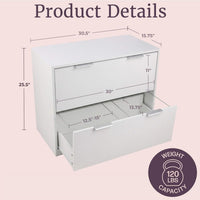 2 Drawer File Cabinet, 30.5 x 15.75 x 25.5 inches view 6