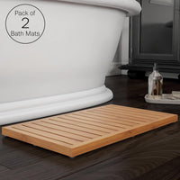 Bamboo Bathroom Mat, Natural, 23.8" x 13.8" view 5