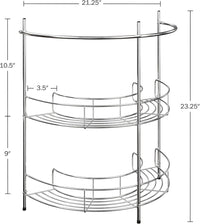 Pedestal Sink Organizer, Silver, 21.25" x 11" x 23.25" view 3