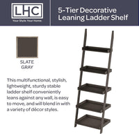 5-Tier Ladder Bookshelf, 69" view 3