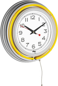 Neon Wall Clock- 14" Round, Double Light Ring, Dual Power view 4