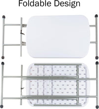 Small Adjustable Folding TV Tray Table, White, 21"H to 27"H view 6