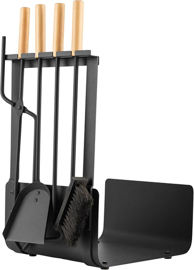 Fireplace Tools Set Indoor Outdoor, Black, 5-Pieces