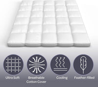 Down Mattress Topper - King 4-Inch Duck and Goose Feather Bed view 6
