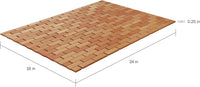 Bath Mat- Natural Wooden Non-Slip Roll Up Lattice Design Mat view 2