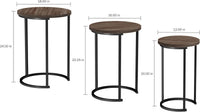 Round Nesting Tables Set of 3, Faux Marble Tabletop, White view 14