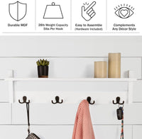 Coat Rack with Shelf - Wall Mount Shelf with 4 Hooks view 9