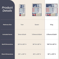 2-Piece Quilt Set - Nautical Americana Patchwork Print view 10