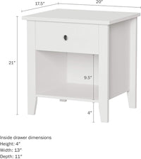 End Tables Set of 2 - Bedside Tables with Drawer and Storage view 6