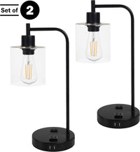 Set of 2 Table Lamps - Industrial Lamps with USB, Black - Set of 2 view 4