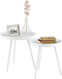 Nesting Side Tables - Set of 2 Round End Tables for Living view 6