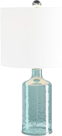 Table Lamp - Clear Glass Lamp with Open Base, LED Bulb view 2