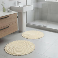 Bathroom Rugs - 2-Piece Woven 1560GSM Cotton Bath Mat Set view 1