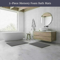 Bathroom Rug Set - 2-Piece Memory Foam Bath Mats view 2