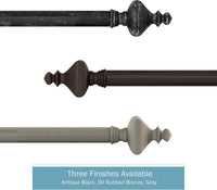 1-Inch Curtain Rod - Decorative Modern Turned Finials view 6